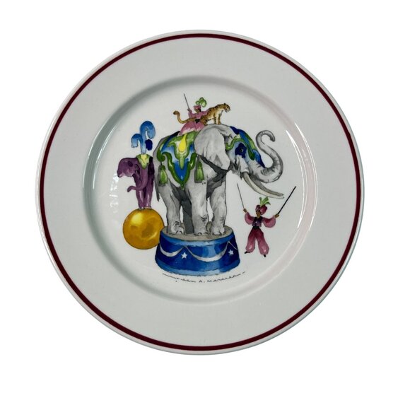 Villeroy & Boch Circus-Themed Porcelain Plate Le Cirque Elephant Ringmaster - Picture 1 of 7